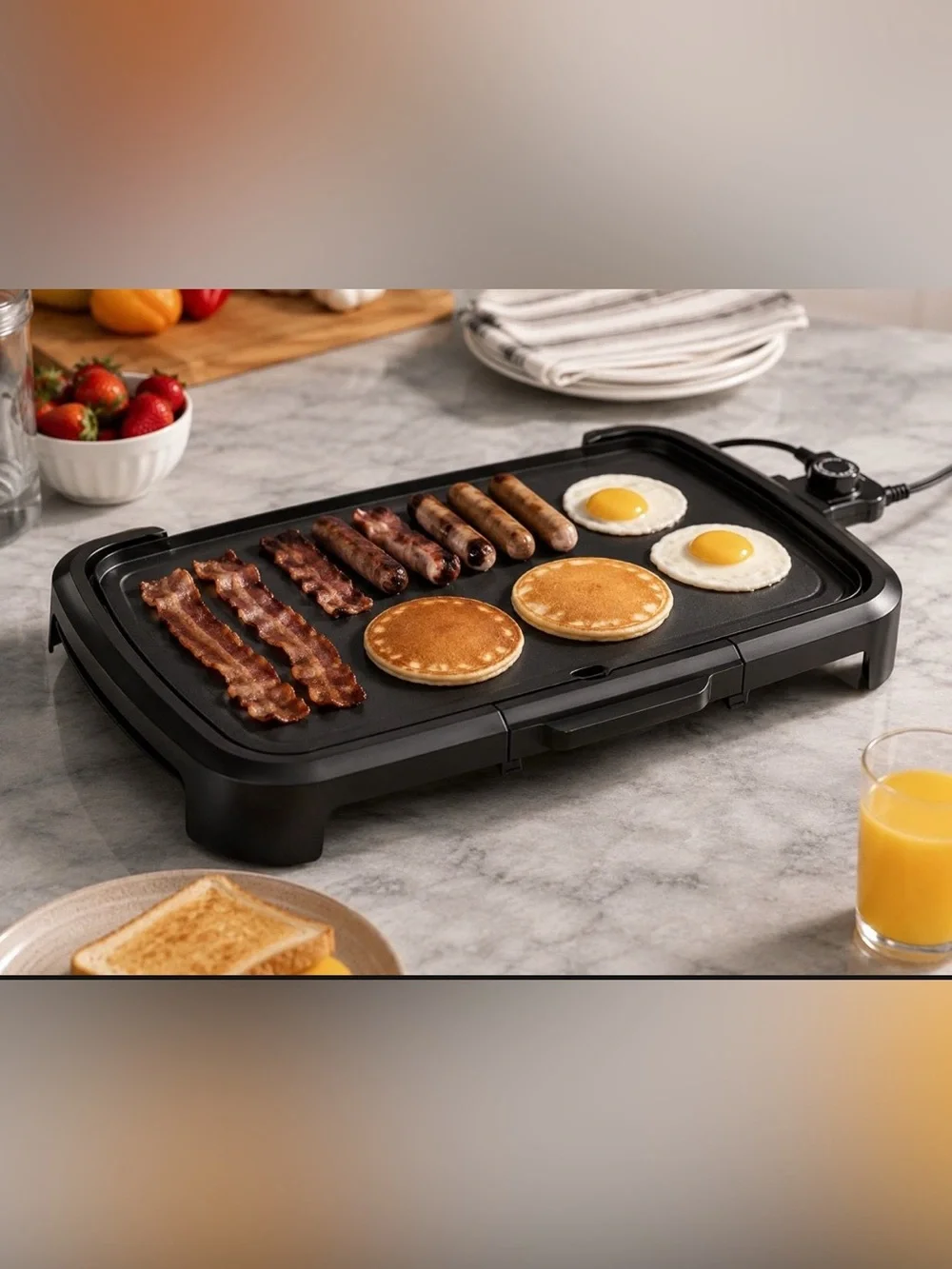 Electric Griddle with Nonstick Surface - Black